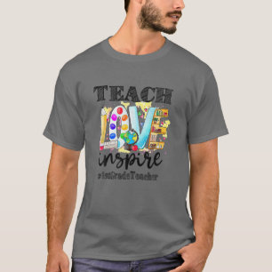 Teach Inspirier Liebe Bleistift Wasserfarbe 1St Te T-Shirt
