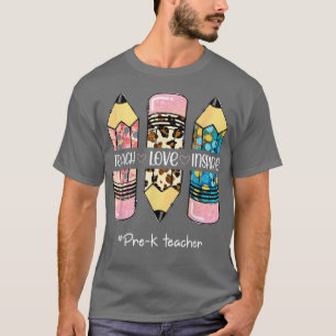 Teach Inspiriert Liebe Stift Leopard Niedlich Pre- T-Shirt