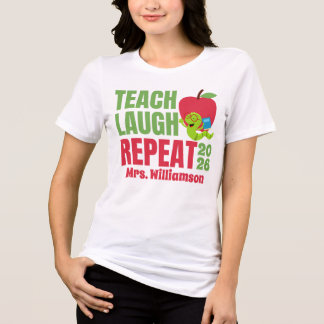 Teach Laugh Repeat Teacher Tri-Blend Shirt