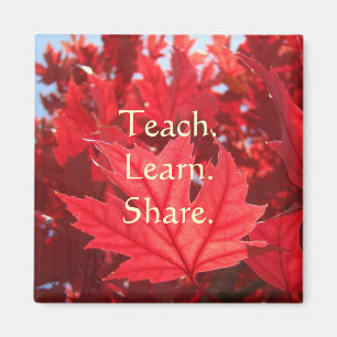 Teach Learn Share magnet Red Blätter Herbst
