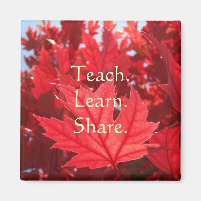 Teach Learn Share magnet Red Blätter Herbst (Vorne)