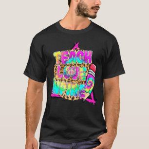Teach Liebe Einbinden Niedlichen Bleistift Leopard T-Shirt