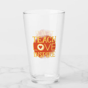 Teach Liebe Inspirier - LEHRERIN QUOTE REDEWENDUNG Glas