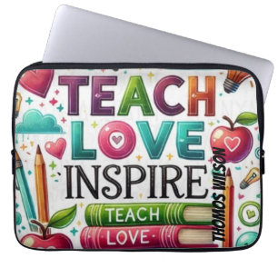 TEACH-LIEBE INSPIRIERE FARBE VOLLSTÄNDIGE DISIGNEl Laptopschutzhülle