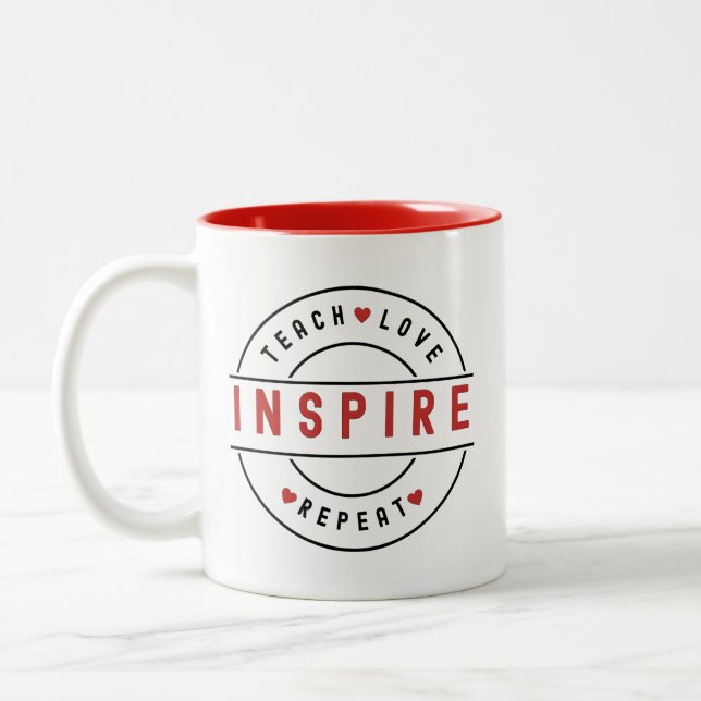 Teach-Liebe Inspiriere Motivierend Zweifarbige Tasse (Links)