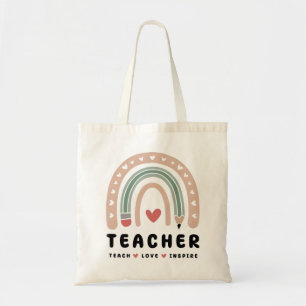 Teach-Liebe Inspiriere Retro-Design Tragetasche