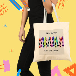 Teach-Liebe Inspiriert Crayons-Thema Lehrergeschen Tragetasche