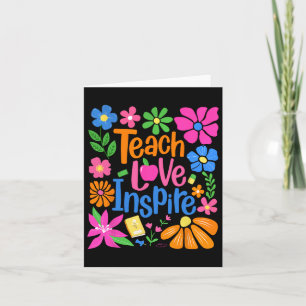 Teach Liebe Inspirierte Boho Floral Retro zurück z Karte