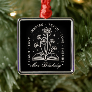 Teach Liebe inspirierte Hexenlehrer personalisiert Ornament Aus Metall
