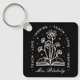 Teach Liebe inspirierte Hexenlehrer personalisiert Schlüsselanhänger