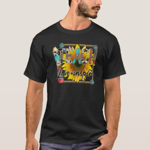 Teach Liebe Inspirierte Sunflower Cowhide Leopard T-Shirt