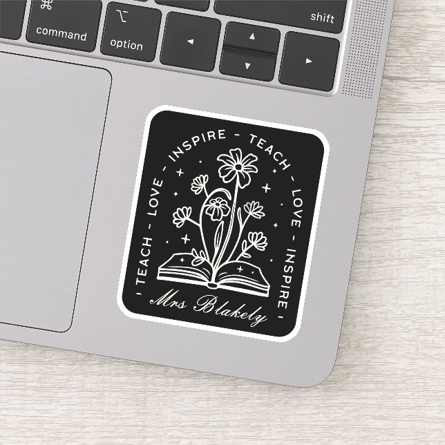 Teach Liebe inspirierte witzige Lehrer Ästhetik Aufkleber (Detail)