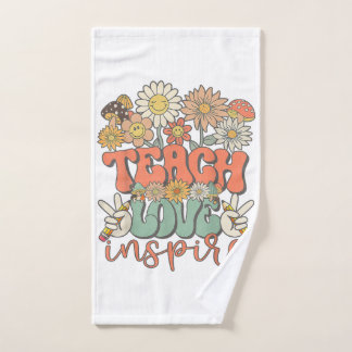teach love inspire retro back to school handtuch