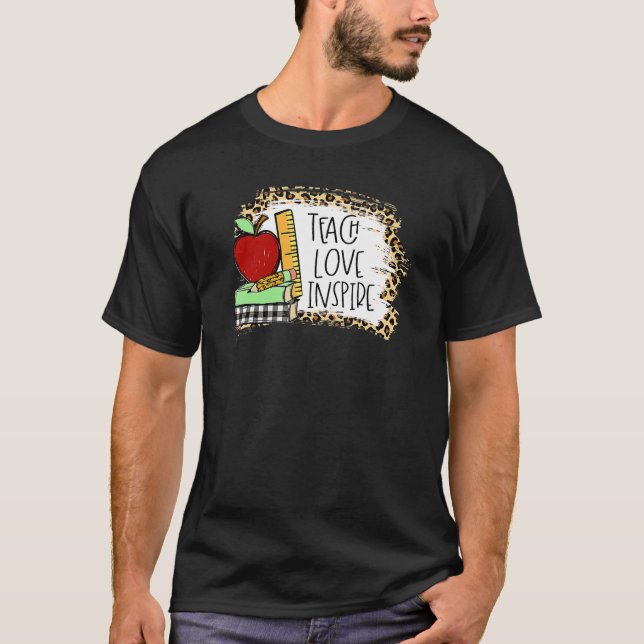 Teach Love Inspire Shirt Leopard Cheetah Print 100 (Vorderseite)