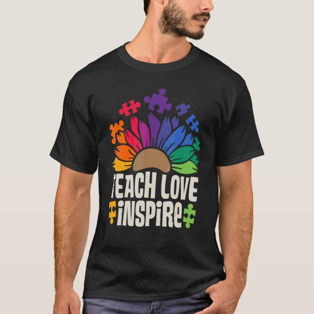 Teach Love Inspire SPED Teacher Speducator Special T-Shirt (Vorderseite)