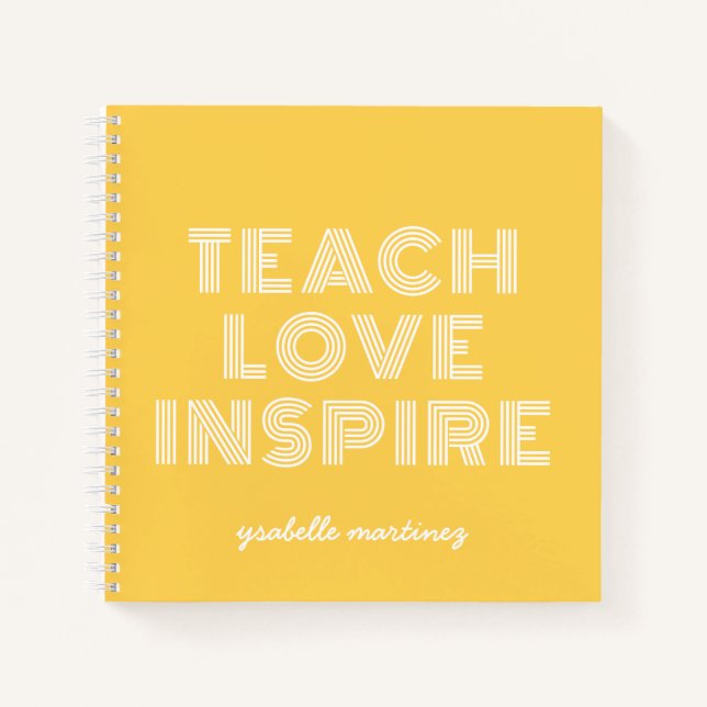 Teach Love Inspire Teacher Appreciation Day Notizbuch (Vorderseite)