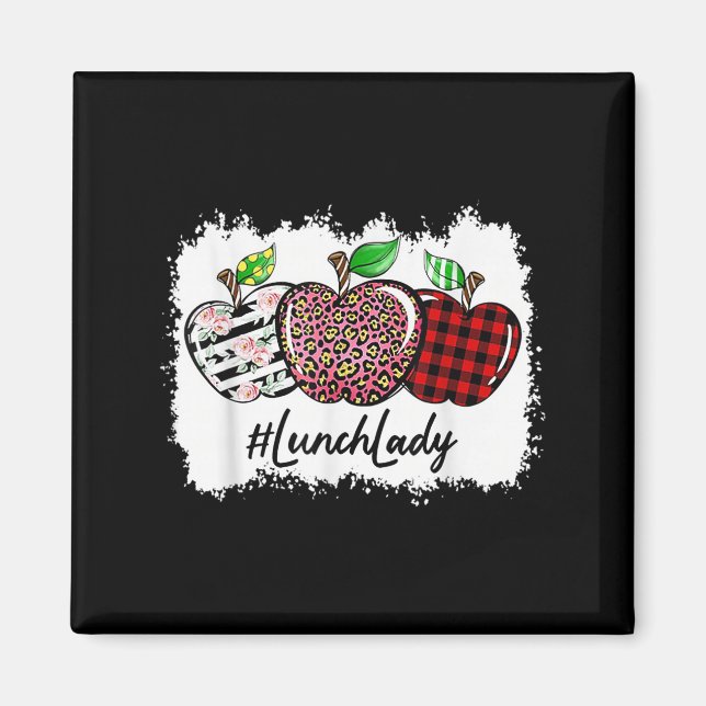 Teach Love Insre Lunch Lady Leopard Red Plain  Magnet (Vorne)