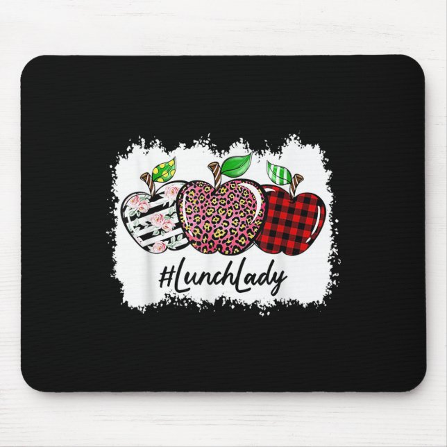 Teach Love Insre Lunch Lady Leopard Red Plain  Mousepad (Vorne)