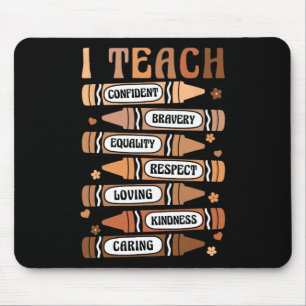Teach Melanin Afro African Black History Monte Tee Mousepad