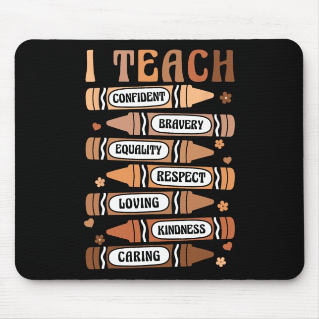 Teach Melanin Afro African Black History Monte Tee Mousepad (Vorne)