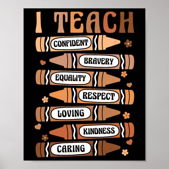 Teach Melanin Afro African Black History Monte Tee Poster (Vorne)