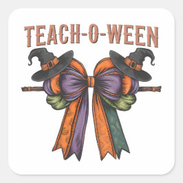 Teach-O-Ween Quadratischer Aufkleber