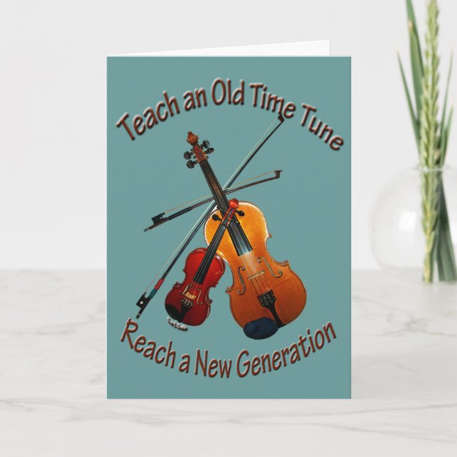 Teach Old Time Tune Grußkarte Karte (Vorderseite)