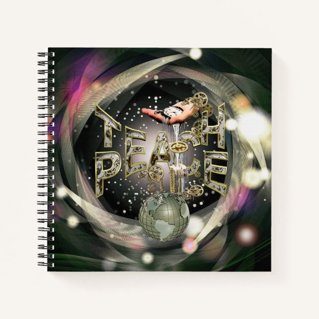 Teach-Peace-Bewegung Notizbuch (Vorderseite)
