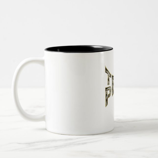 Teach-Peace-Bewegung Zweifarbige Tasse (Links)