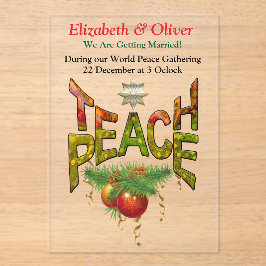 Teach Peace Christmas Ansammlung Acryleinladungen