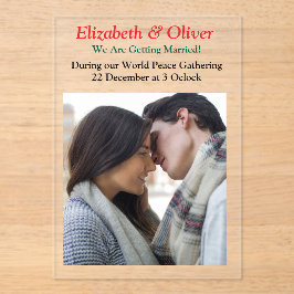 Teach Peace Christmas Ansammlung Acryleinladungen