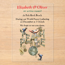 Teach Peace Christmas Ansammlung Acryleinladungen