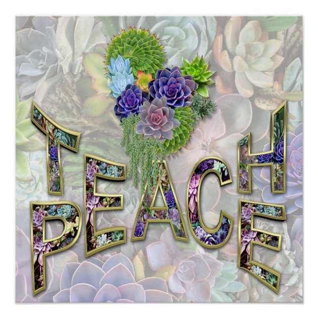 Teach Peace Christmas Ansammlung Geschenke Poster (Vorderseite)