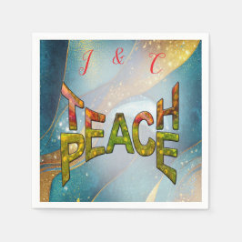 Teach Peace Christmas Ansammlung Serviette