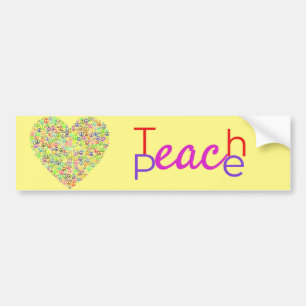 Teach Peace Heart Thunder_Cove Autoaufkleber