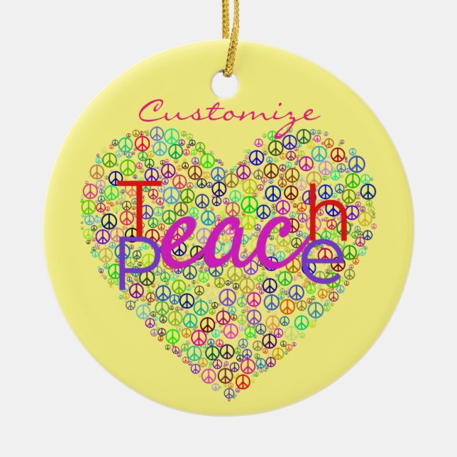 Teach Peace Heart Thunder_Cove Keramik Ornament (Vorne)