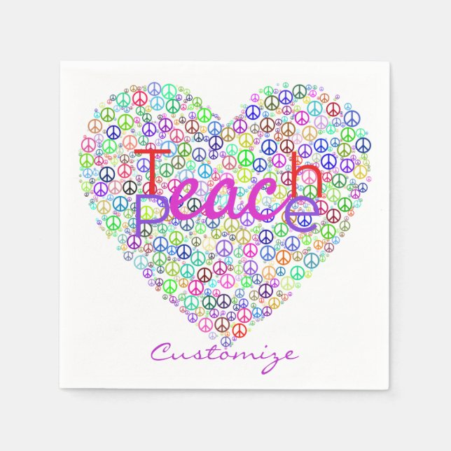 Teach Peace Heart Thunder_Cove Serviette (Vorderseite)