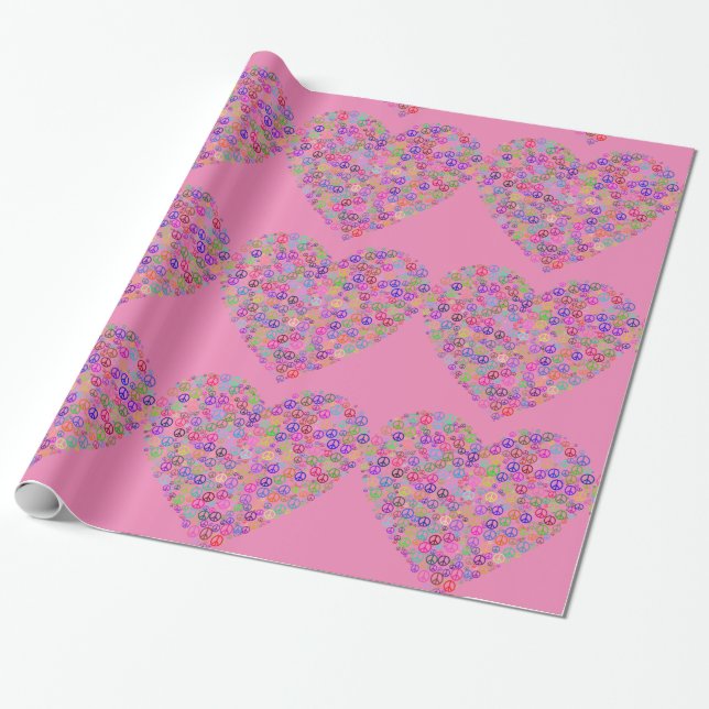 Teach Peace Hearts Thunder_Cove Thunder_Cove Geschenkpapier (Ungerollt)