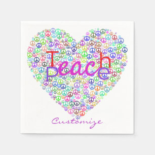 Teach Peace Herz Thunder_Cove Serviette