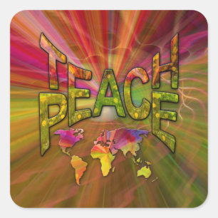 Teach Peace Quadratischer Aufkleber