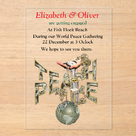 Teach Peace Steampunk Ansammlung Acryleinladungen