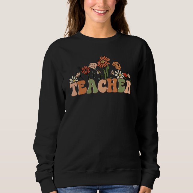 Teach Peace Teacher Inspiration Peace Sign Hippie  Sweatshirt (Vorderseite)
