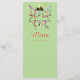 Teach-Peace Weihnachtsessen Party Menükarte