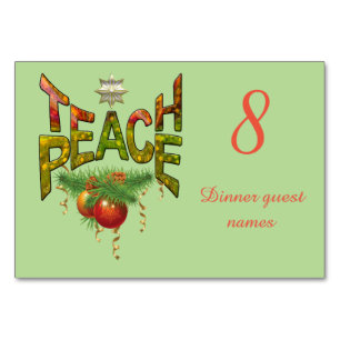 Teach-Peace Weihnachtsfest-Party Tischnummer