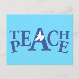 Teach Peace White Taube Zitat Postkarte