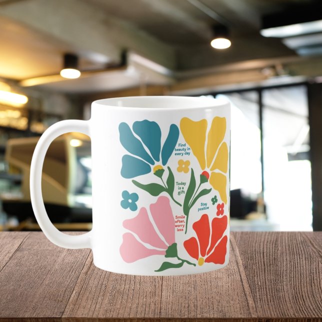 Teacher Affirmation Geschenk, Abstrakter Blumenleh Kaffeetasse (Von Creator hochgeladen)