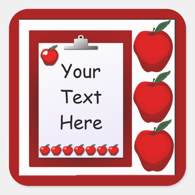 Teacher Äpfel mit benutzerdefinierter Aufkleber (Vorderseite)