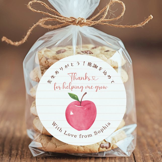 Teacher Appreciation Apple Note Paper Rustic Runder Aufkleber (Von Creator hochgeladen)