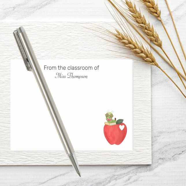 Teacher Appreciation Classroom Red Apple Custom Post-it Klebezettel (Von Creator hochgeladen)