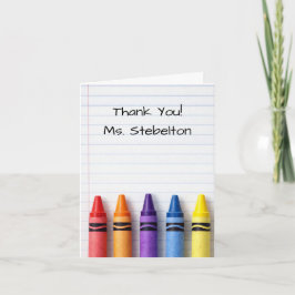 Teacher Appreciation Crayon Thank You Card Dankeskarte